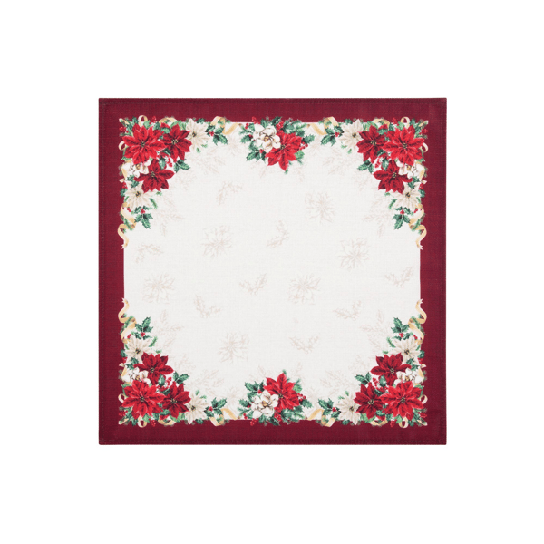 Threadmade Poinsettia Garlands Engineered Napkins - Set of 4