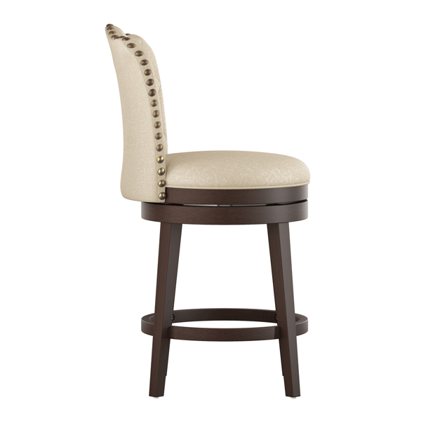 HH2 Home Edenwood Cream Counter Height Swivel Stool