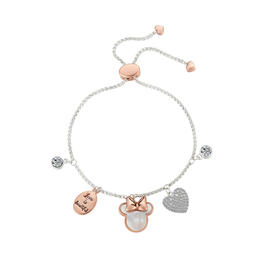 Shine Minnie Mouse Love is Bowtiful Crystal Heart Bolo Bracelet
