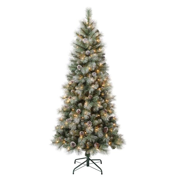 National Tree 6ft. Perry Hard Needle Pre-Lit Christmas Pine Tree - image 