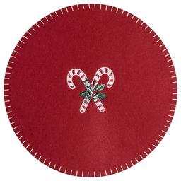 Candy Cane Felt Round Placemat
