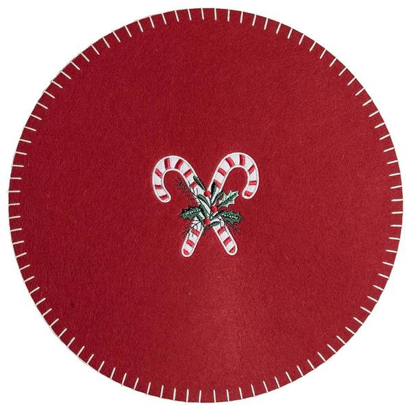 Candy Cane Felt Round Placemat - image 