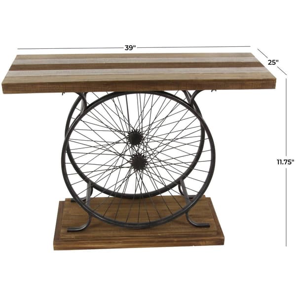 9th & Pike&#174; Brown Industrial-Inspired Wood Console Table