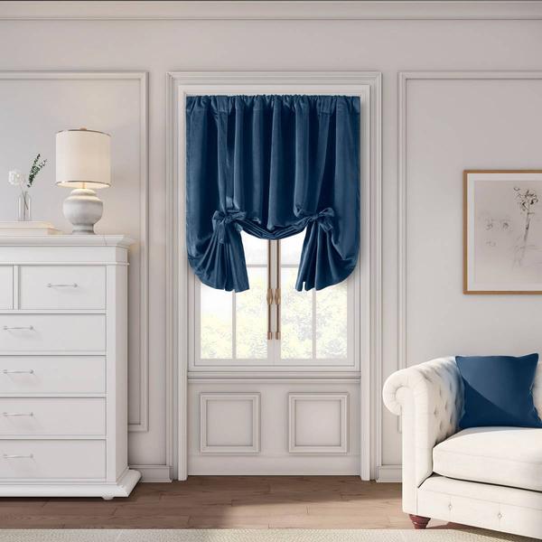 Ricardo(R) Premium Velvet Rod Pocket Tie Up Curtain Panel - image 