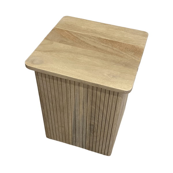 Sagebrook Home Natural Square Ribbed Accent Table