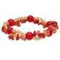 Red Agate & Crystal Beaded Stretch Bracelet - image 1
