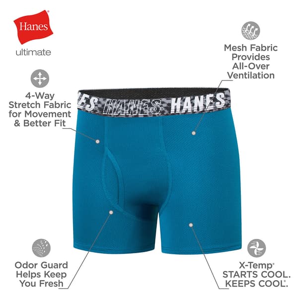 Boys Hanes® 5pk. Moves Breathable Boxer Briefs - Blue/Black
