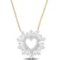Sophia B 14kt. Gold 1/2ct. Diamond Heart Sunburst Necklace - image 1