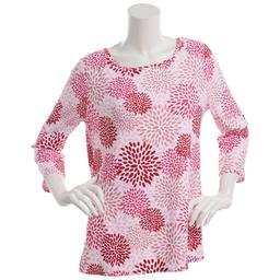 Womens Emily Daniels 3/4 Sleeve Abstract Jacquard Tunic Blouse