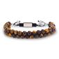 Mens Creed Stainless Steel Tiger's Eye Double Beaded Bracelet - image 1