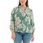 Womens Zac & Rachel 3/4 Sleeve Front Button Floral Blouse - image 1