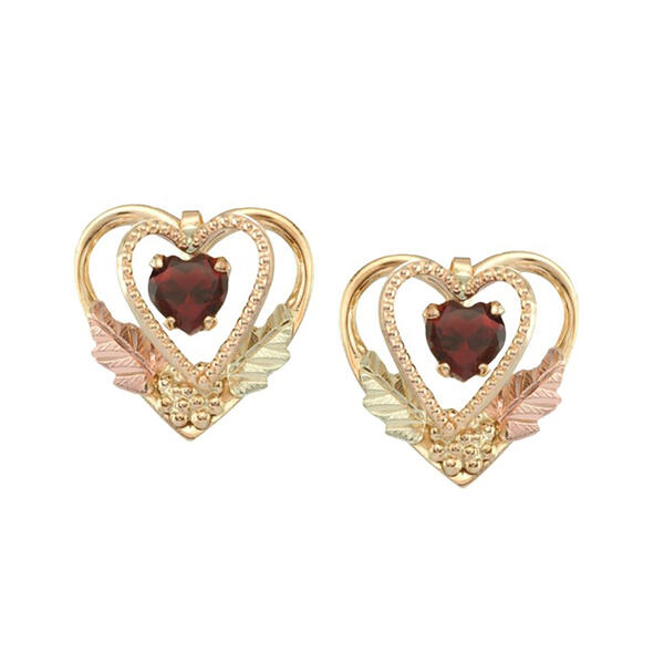 Black Hills Gold 10kt. Double Heart Earrings - image 