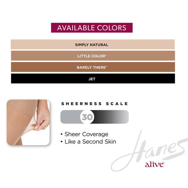 Womens Hanes® Alive Control Top Reinforced Toe Pantyhose