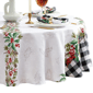 Threadmade Holly Farmhouse Charm Holiday Fabric Tablecloth - image 4
