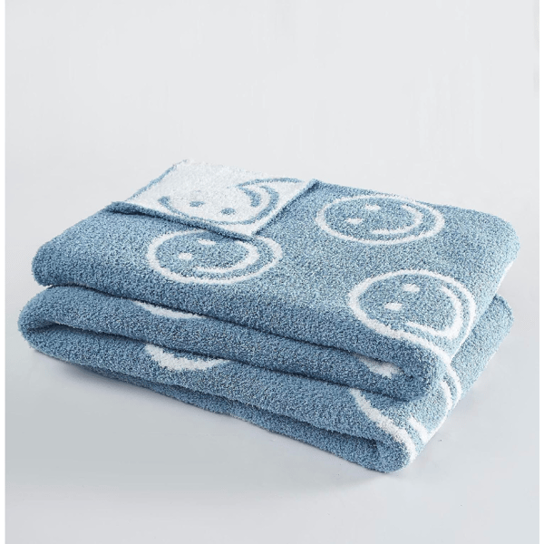 Truly Soft Cozy Smiley Reversible Throw Blanket