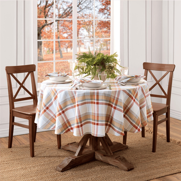 Threadmade Seneca Plaid Harvest Cotton Tablecloth