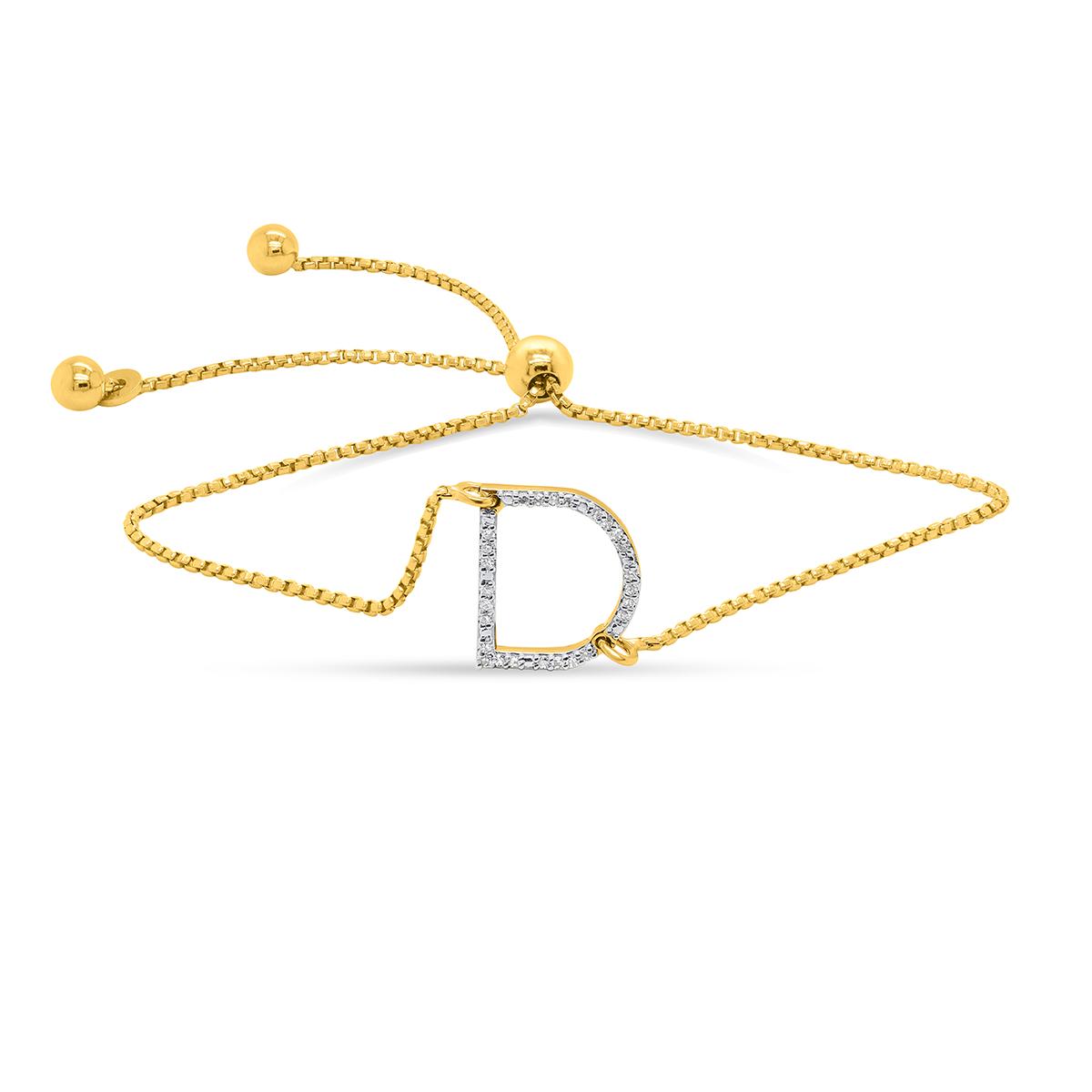 Nova Star® Lab Grown Diamond Initial D Gold Plated Bolo...
