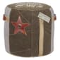 9th & Pike&#174; Rustic Brown Canvas Round Pouf Ottoman - image 4