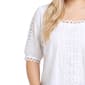 Plus Size NY Collection Short Sleeve Crochet Trim Blouse - image 4