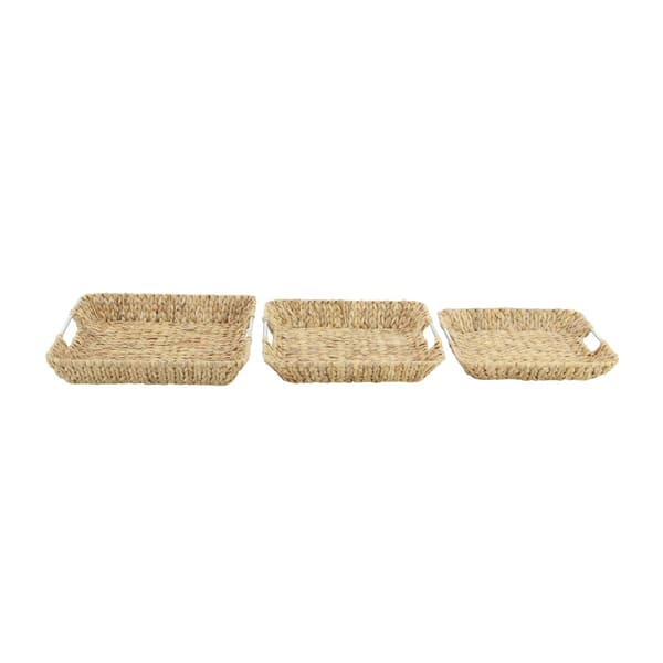 9th & Pike&#174; Rectangular Seagrass Basket Trays - Set of 3