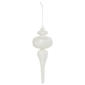 White Beaded Glass Finial Ornament - image 1