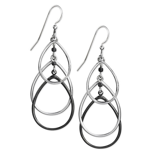 Silver Forest Silver-Tone Cascading Teardrop Bead Earrings - image 