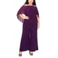 Plus Size MSK Solid Capelet Overlay Rhinestone Trim Jumpsuit - image 1
