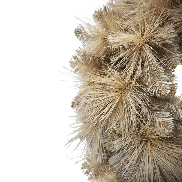 Puleo International 24in. Pre-Lit Warm White Lights Tan Wreath