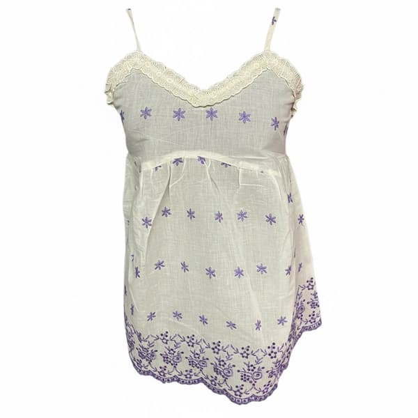 Womens Maternity Times Two Scalloped Eyelet Lace Blouse - image 