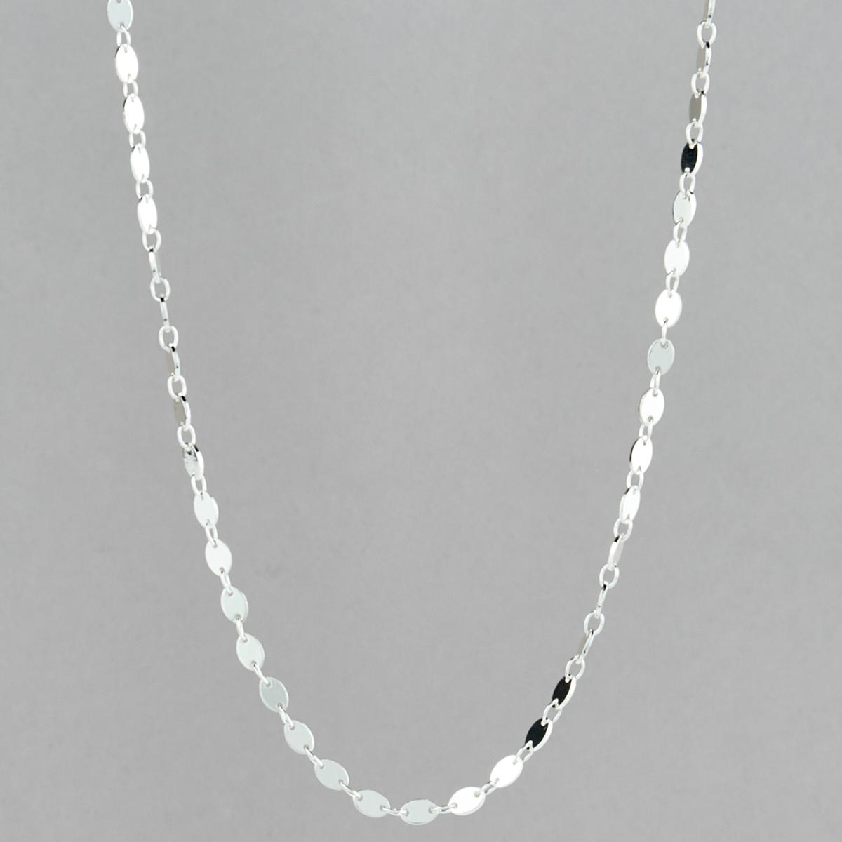 Design Collection Silver Plated Mirror Disc Necklace