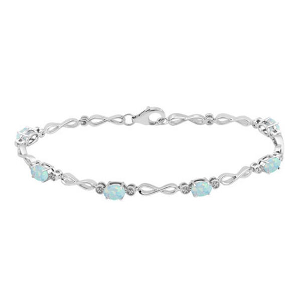 Gemstone Classics&#40;tm&#41; 5-Stone Opal & Diamond Bracelet - image 