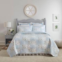 Laura Ashley(R) Kenna 136 Thread Count Reversible Quilt Set