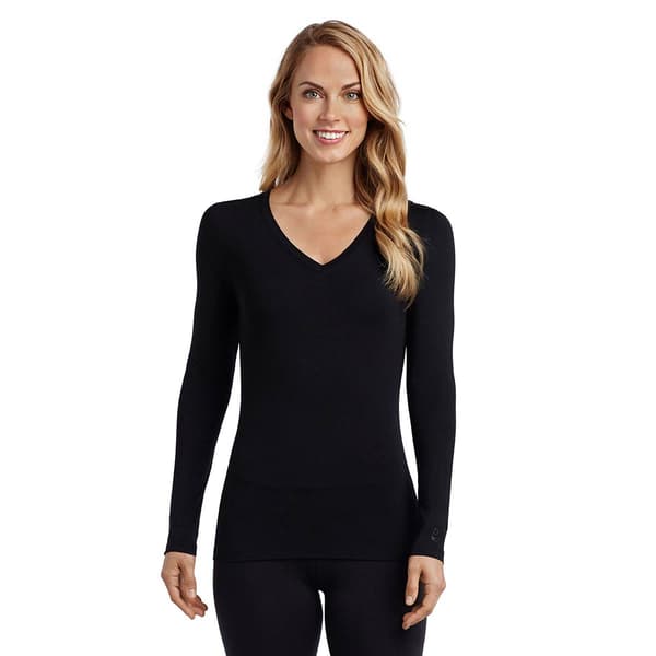 Womens Cuddl Duds&#40;R&#41; Softwear w/Stretch Long Sleeve V-Neck Top - image 