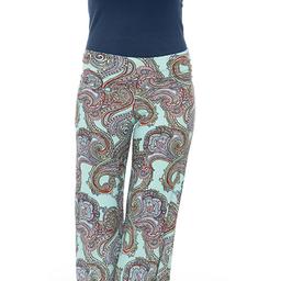 Womens White Mark Light Green Printed Palazzo Pants