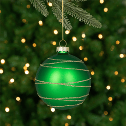 Northlight 4ct Red & Green Stripes Christmas Glass Ball Ornaments