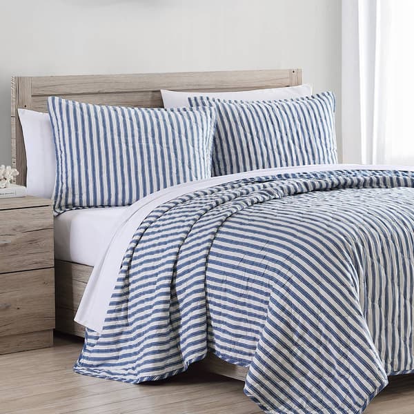 Stone Cottage Willow Way Striped 136 TC Reversible Quilt Set
