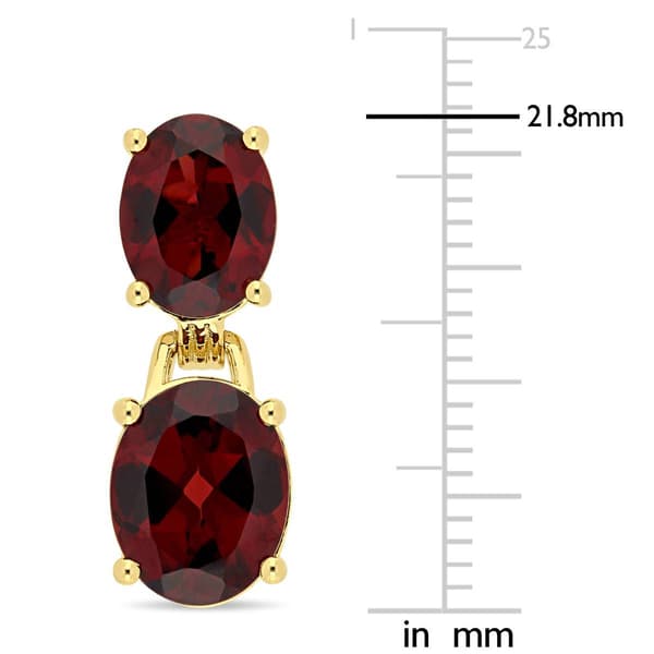 Sophia B Gold Plated 10ctw. Garnet Dangle Earrings