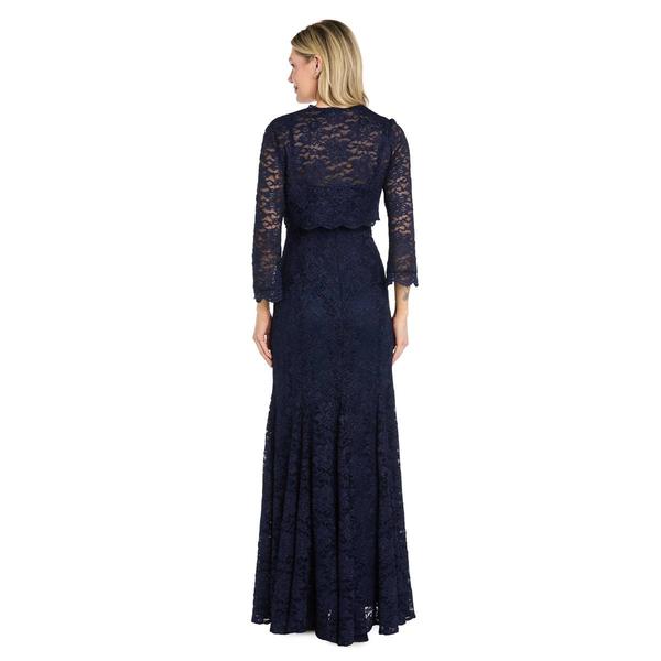 Womens R&M Richards Lace Evening Gown with Bolero Jacket