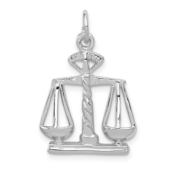 Unisex Gold Classics&#40;tm&#41; 14kt White Gold Scales Of Justice Charm - image 