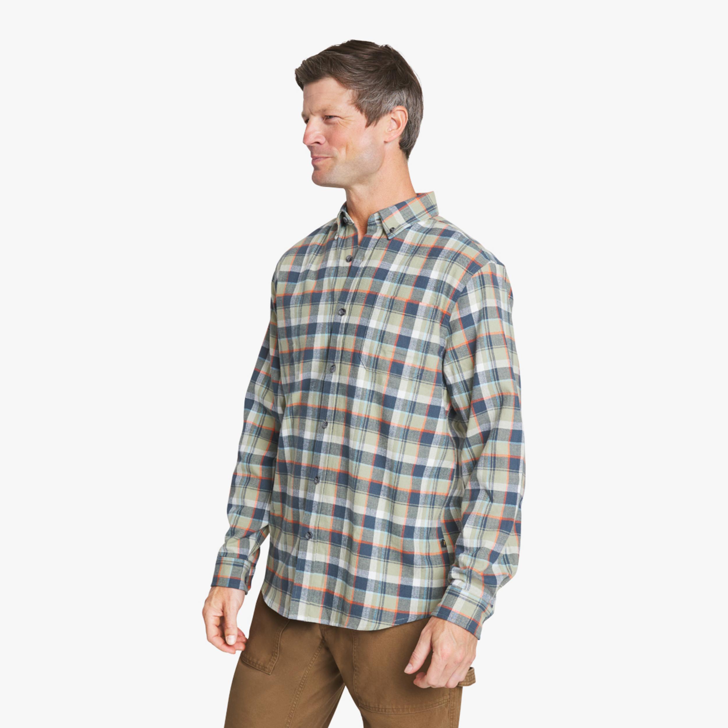Mens Eddie Bauer Everyday Flex Flannel Shirt - Tea