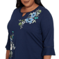 Plus Size Alfred Dunner Indigo Girls Floral Embroidery Blouse - image 5