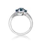 Sterling Silver 3-Stone London Blue Topaz Ring - image 3