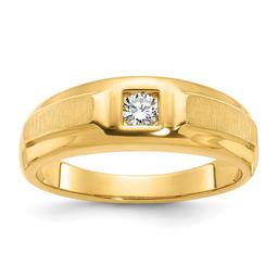 Mens Gentlemens Classics(tm) 14kt. Gold Satin 1/6ctw. Diamond Ring