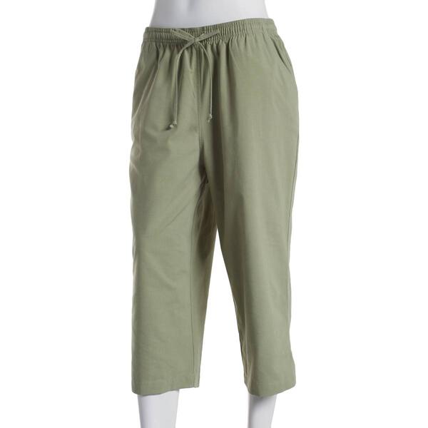 Petite Hasting & Smith Sheeting Solid Capri Pants - image 