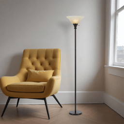 HomeRoots 71in. Bronze Torchiere Floor Lamp With Glass Shade