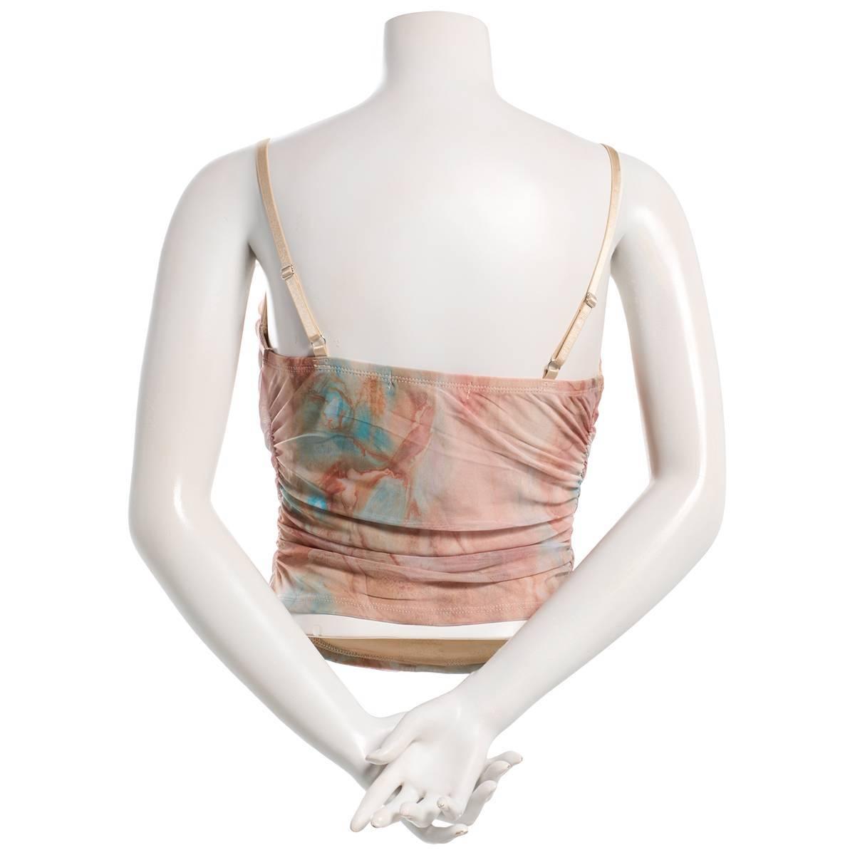 Juniors Madden Girl Marble Mesh Bustier Drape Neck Top