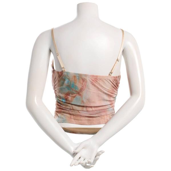 Juniors Madden Girl Marble Mesh Bustier Drape Neck Top