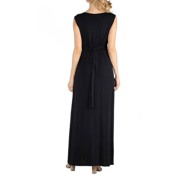 Womens 24/7 Comfort Apparel V-Neck Maternity Maxi Dress