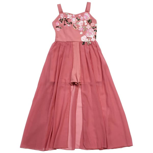 Girls (7-16) Speechless(R) Floral Sequin Sleeveless Walk Thru Dress - image 