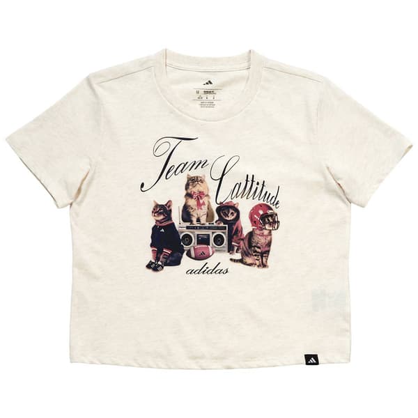 Girls (7-16) adidas(R) Short Sleeve Team Cattitude Heather Tee - image 